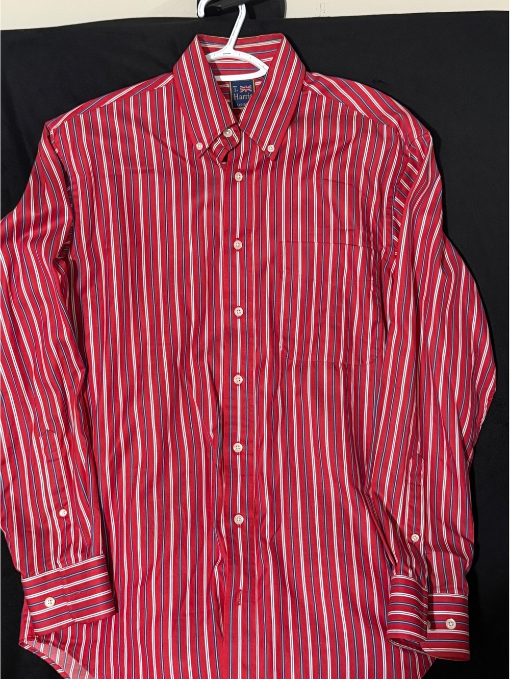 T. Harris London Red Striped Button-Down Shirt